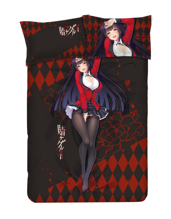 Yumeko Jabami - Kakegurui Anime 4 Pieces Bedding Sets,Bed Sheet Duvet Cover with Kissenbezüge