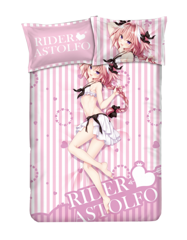 Astolfo - Fate pink Anime Bed Sheet Duvet Cover wi...