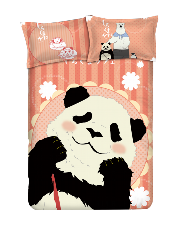 Panda - Shirokuma Cafe-Anime 4 Pieces Bedding Sets,Bed Sheet Duvet Cover with Kissenbezüge