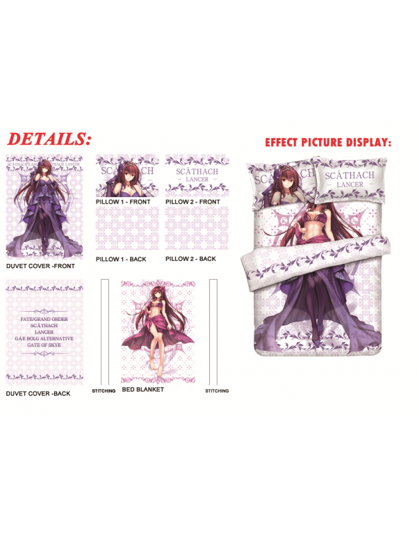 Scathach- Fate Japanese Anime Bed Sheet Duvet Cover with Kissenbezüge