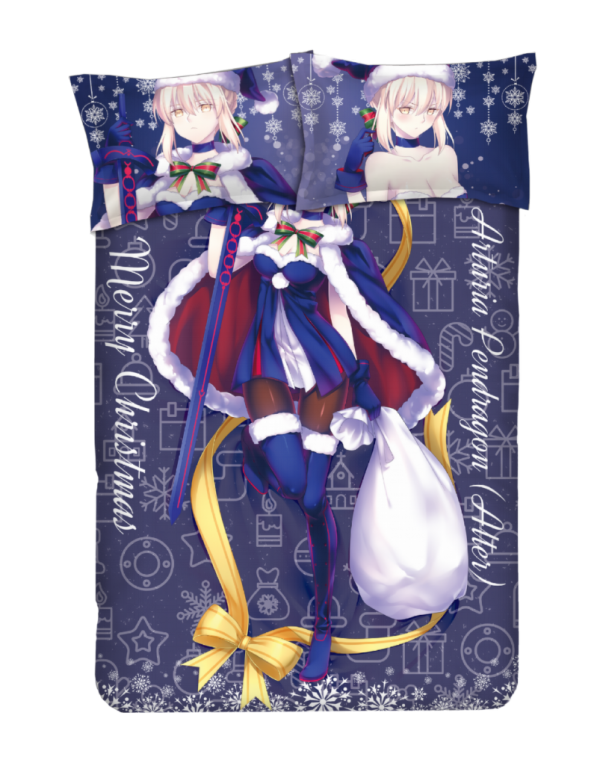 Saber Anime 4 Pieces Bedding Sets,Bed Sheet Duvet Cover with Kissenbezüge