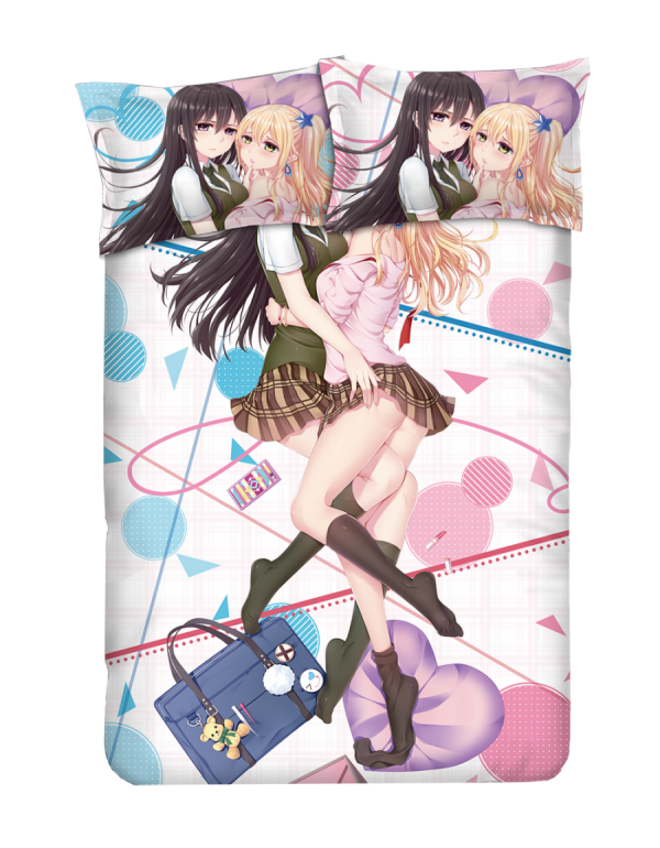 Mei Aihara and Yuzu Aihara - Citrus Anime 4 Pieces Bedding Sets,Bed Sheet Duvet Cover with Kissenbezüge