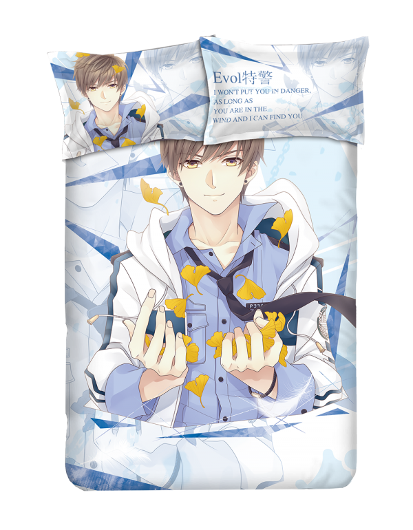 Bai qi Japanese Anime Bed Sheet Duvet Cover with K...