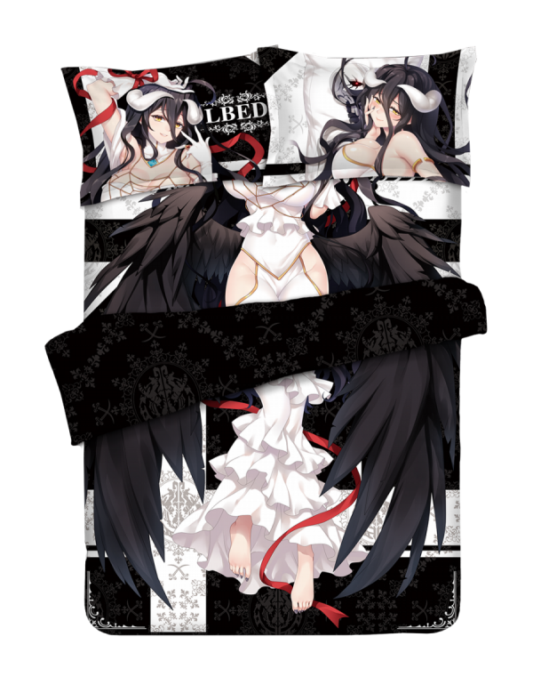 Albedo-Overlord Japanese Anime Bed Blanket Duvet Cover with Kissenbezüge