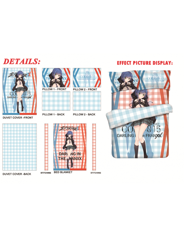 Ichigo-DARLING in the FRANXX Anime Bedding Sets,Bed Blanket & Duvet Cover,Bed Sheet with Kissenbezüge