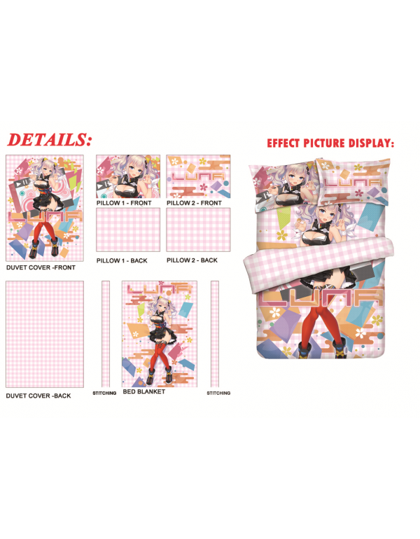 Kaguya Luna Anime Bedding Sets,Bed Blanket & Duvet Cover,Bed Sheet with Kissenbezüge