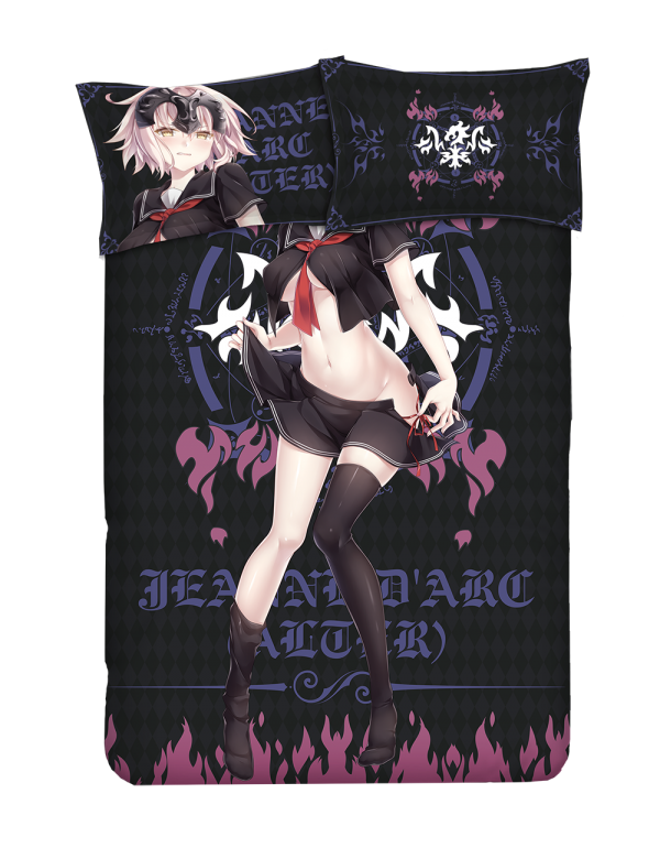 Jeanne d'Arc-Fate Grand order Anime 4 Pieces Bedding Sets,Bed Sheet Duvet Cover with Kissenbezüge