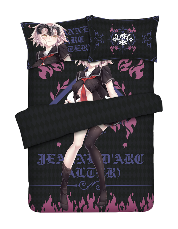 Jeanne d'Arc-Fate Grand order Anime 4 Pieces Bedding Sets,Bed Sheet Duvet Cover with Kissenbezüge