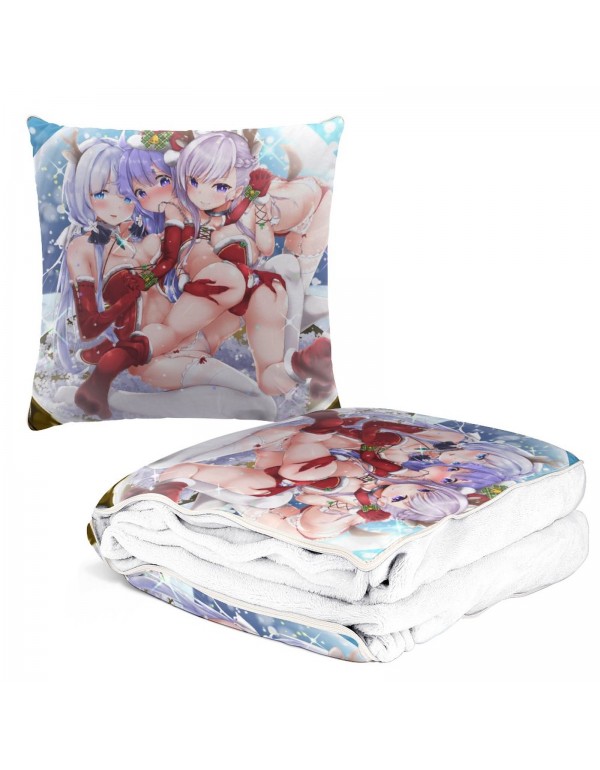 Mode Anime Kissen Decke 2 In 1 Azur Lane Belfast 38x38cm(150x180cm)