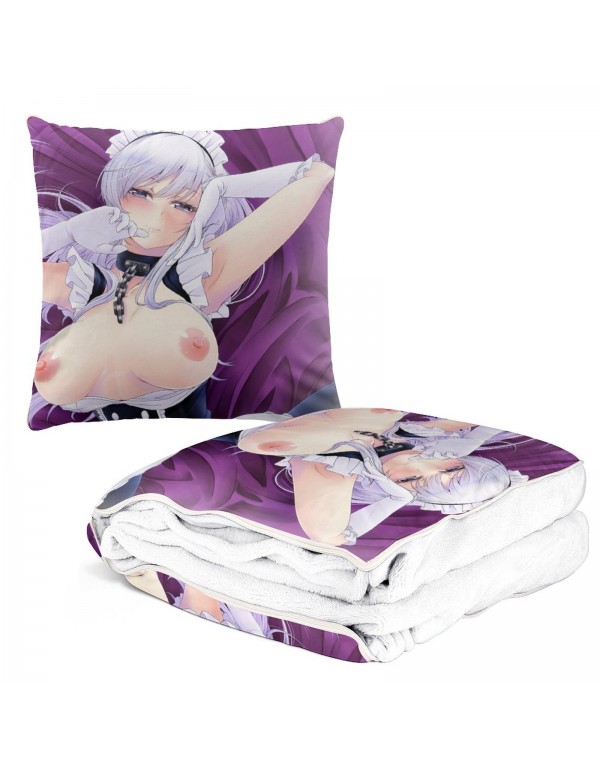 Sexy Anime Kissen Decke 2 In 1 Azur Lane Belfast 38x38cm(150x180cm)