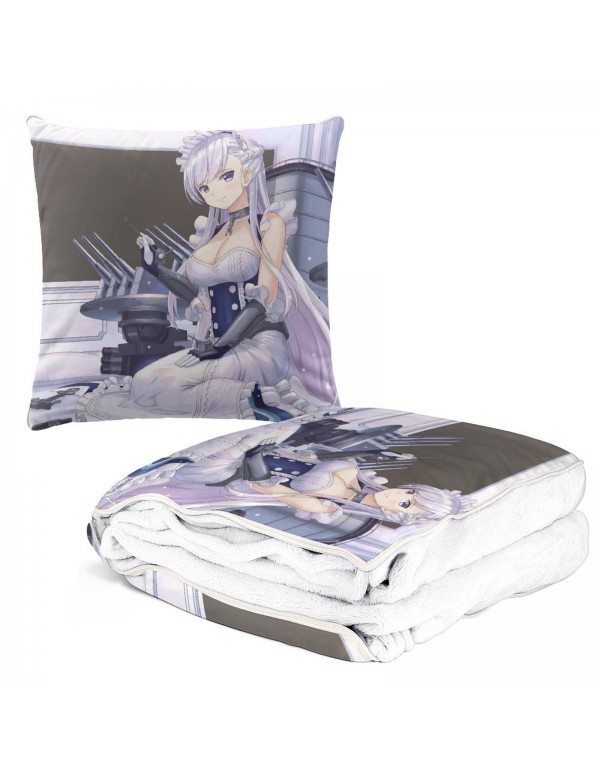 Mode Anime Kissen Decke 2 In 1 Azur Lane Belfast 38x38cm(150x180cm)