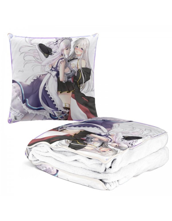 Speziell Anime Kissen Decke 2 In 1 Azur Lane Belfast 38x38cm(150x180cm)