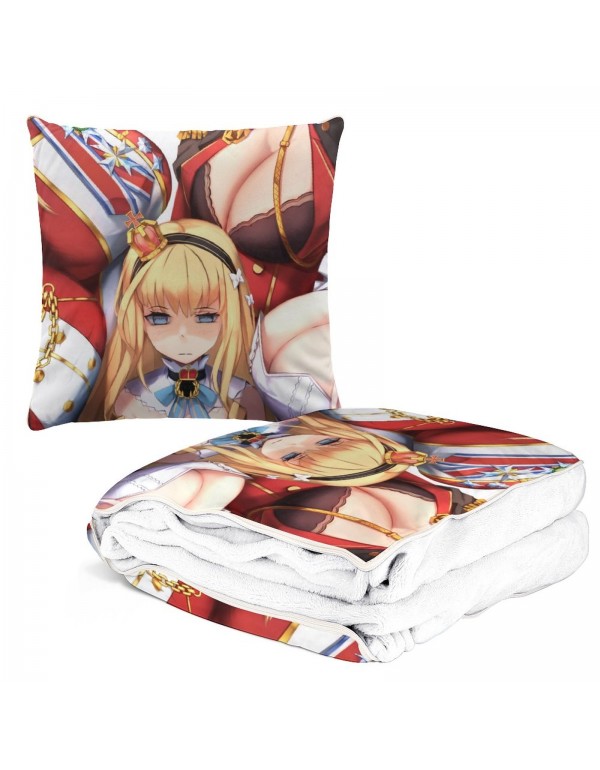 Besonderheit Anime Kissen Decke 2 In 1 Azur Lane Belfast 38x38cm(150x180cm)