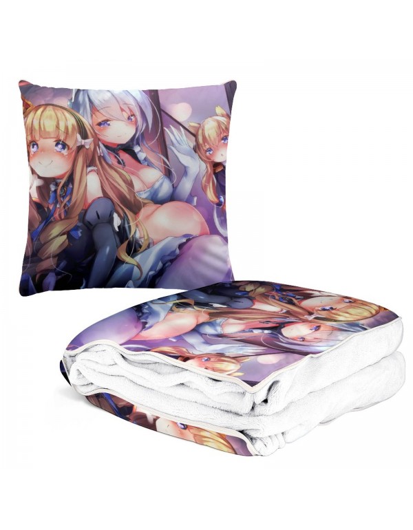 Personalisiert Anime Kissen Decke 2 In 1 Azur Lane Belfast 38x38cm(150x180cm)