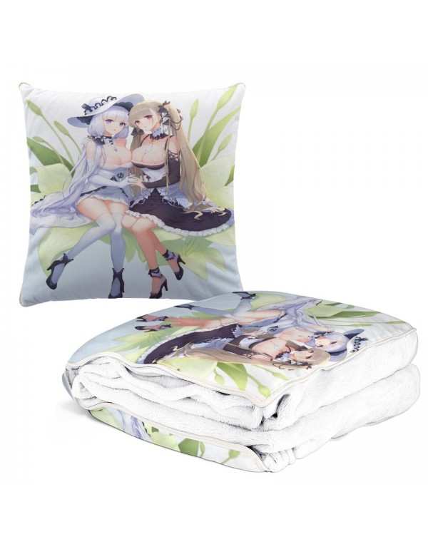 Schlussverkauf Anime Kissen Decke 2 In 1 Azur Lane Formidable 38x38cm(150x180cm)