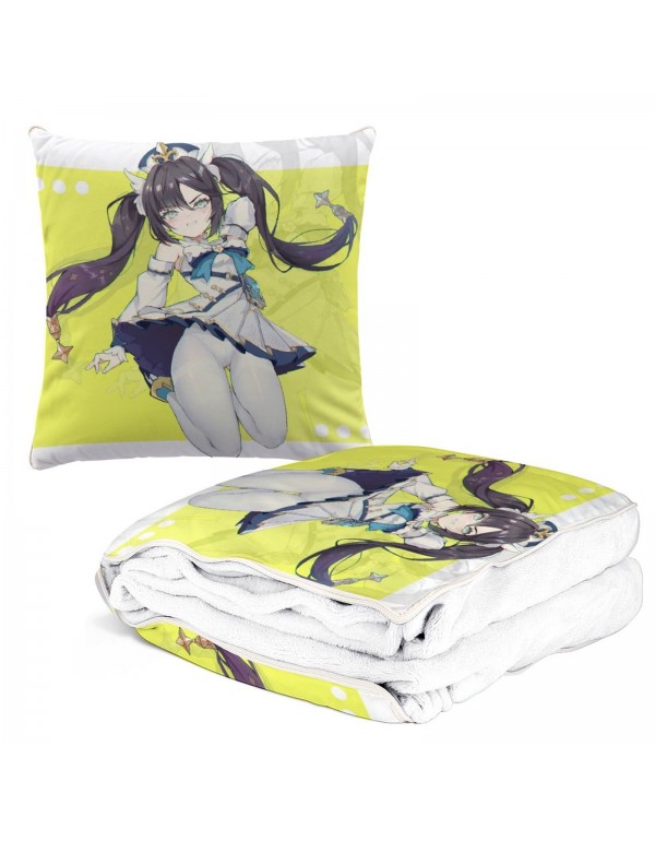 Auto Kissen Decke 2 In 1 Anime Genshin Impact Barbara 38x38cm(150x180cm)