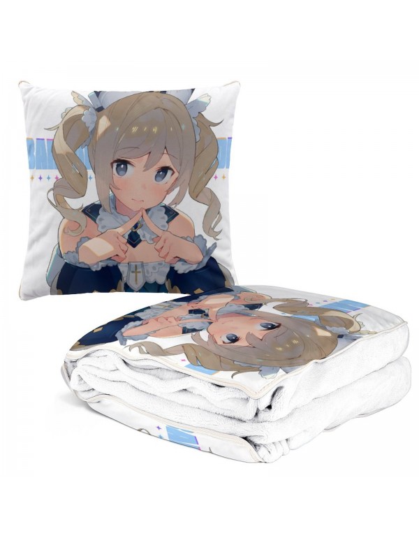 Auto Kissen Decke 2 In 1 Anime Genshin Impact Barbara 38x38cm(150x180cm)