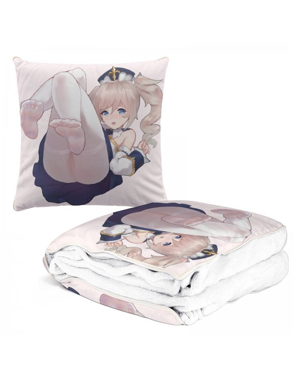 Auto Kissen Decke 2 In 1 Anime Genshin Impact Barbara 38x38cm(150x180cm)