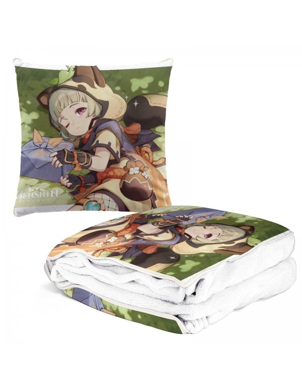 Auto Kissen Decke 2 In 1 Anime Genshin Impact Sayu 38x38cm(150x180cm)