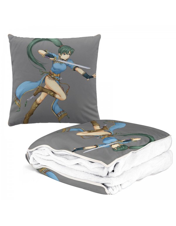 Weich Anime Kissen Decke 2 In 1 Nintendo Fire Emblem Lyndis 38x38cm(150x180cm)