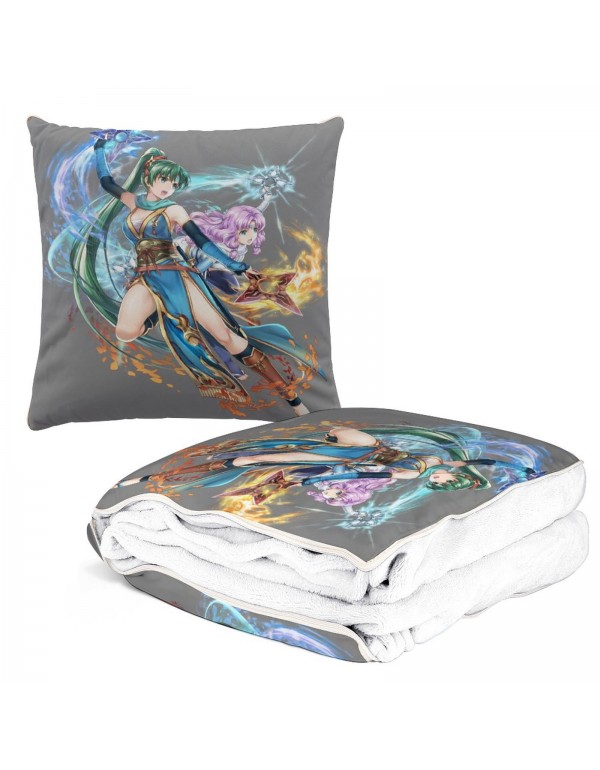 Schnäpche Anime Kissen Decke 2 In 1 Nintendo Fire Emblem Lyndis 38x38cm(150x180cm)