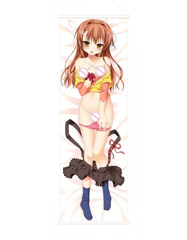 Brown Haired Lady Scroll Painting Wall Picture Anime Wall Scroll Hanging Deco