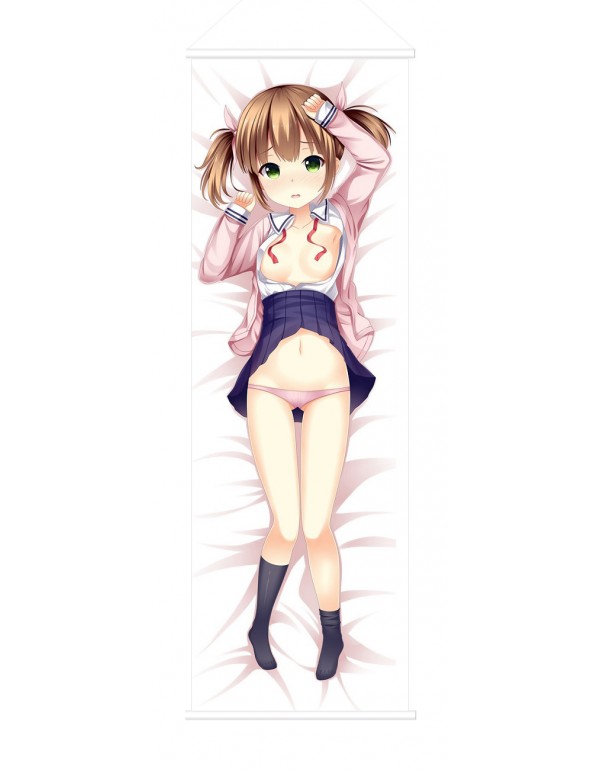 Little School Girl Scroll Painting Wall Picture Anime Wall Scroll Hanging Deco