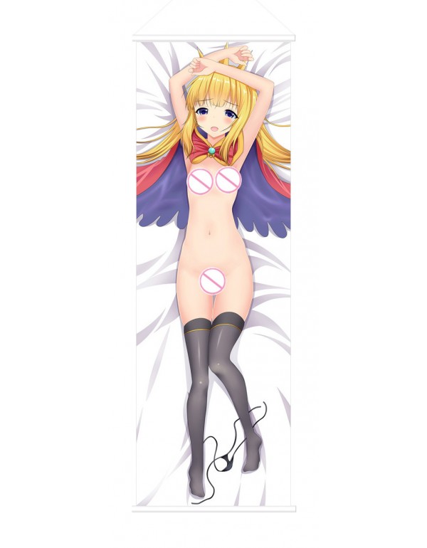 Yellow Haired Girl Scroll Painting Wall Picture Anime Wall Scroll Hanging Deco