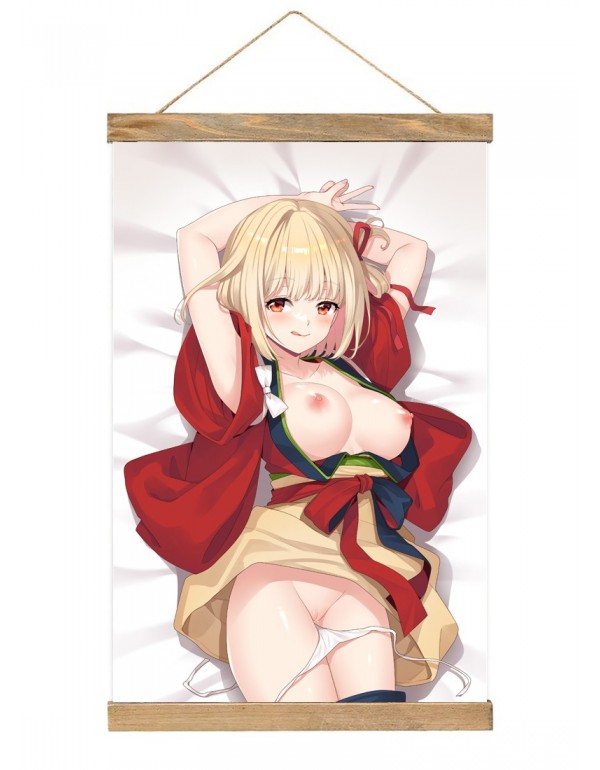 Billig Japanese Wall Banner Lycoris Recoil Nishikigi Chisato Anime Wall Scroll Posters 40x60cm(23.6x15.7in)