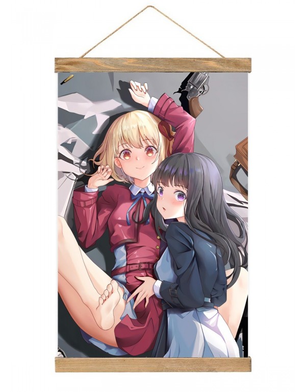 Personalisiert Japanese Wall Banner Lycoris Recoil Nishikigi Chisato Inoue Takina  Anime Wall Scroll Posters 40x60cm(23.6x15.7in)