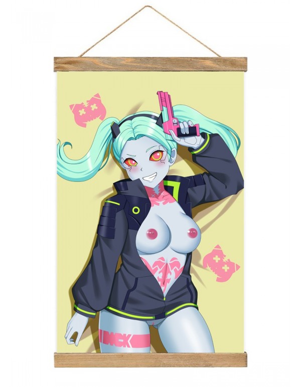 Mode Japanese Wall Banner Cyberpunk Edgerunners Rebecca Anime Wall Scroll Posters 40x60cm(23.6x15.7in)