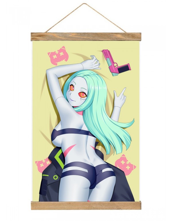 Sexy Japanese Wall Banner Cyberpunk Edgerunners Rebecca Anime Wall Scroll Posters 40x60cm(23.6x15.7in)