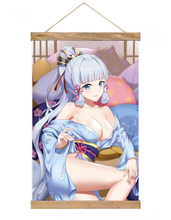 Günstig Japanese Wall Banner Genshin Impact Kamisato Ayaka Anime Wall Scroll Posters 40x60cm(23.6x15.7in)