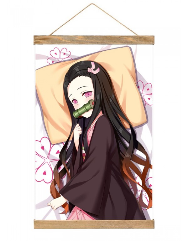 2023 Japanese Wall Banner Demon Slayer Kimetsu No Yaiba Kamado Nezuko Anime Wall Scroll Posters 40x60cm(23.6x15.7in)