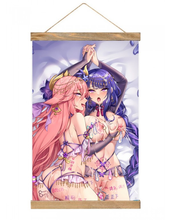 Weich Japanese Wall Banner Genshin Impact Yae Miko...