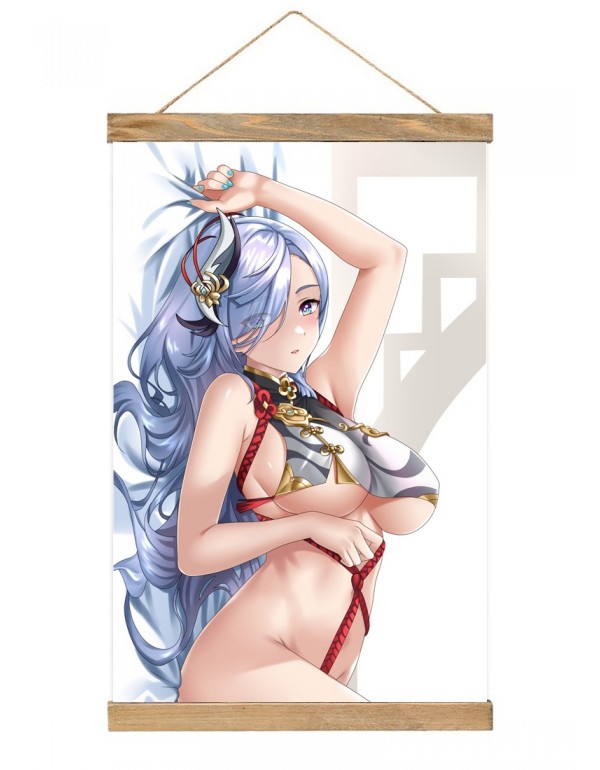 Lustig Japanese Wall Banner Genshin Impact Shenhe Anime Wall Scroll Posters 40x60cm(23.6x15.7in)