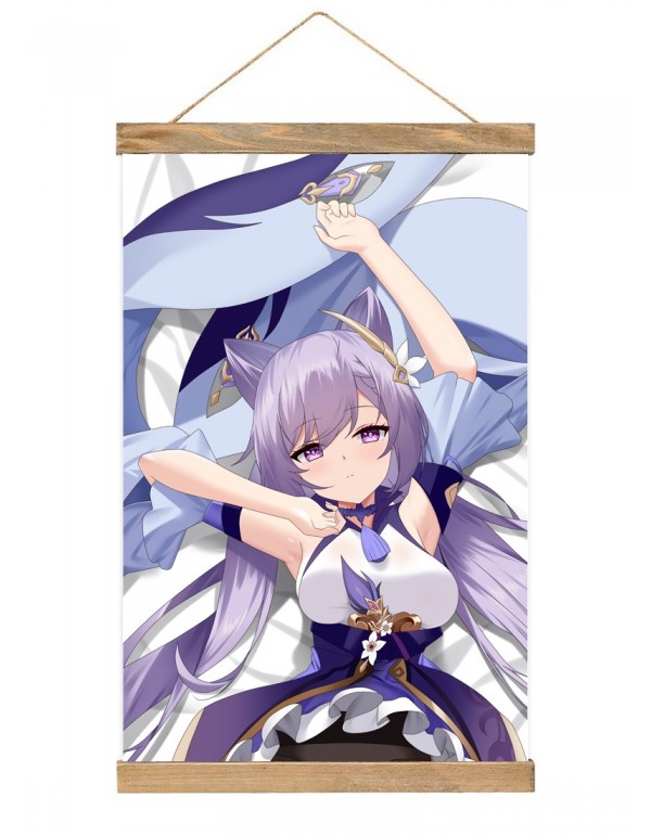 Weich Japanese Wall Banner Genshin Impact Keqing Anime Wall Scroll Posters 40x60cm(23.6x15.7in)