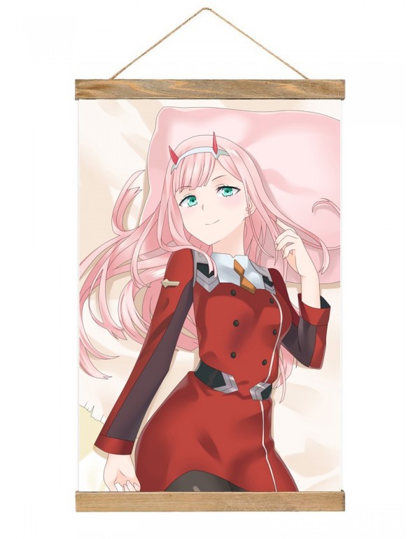 Schnäpche Japanese Wall Banner Darling In The Franxx Zero Two 2 Anime Wall Scroll Posters 40x60cm(23.6x15.7in)