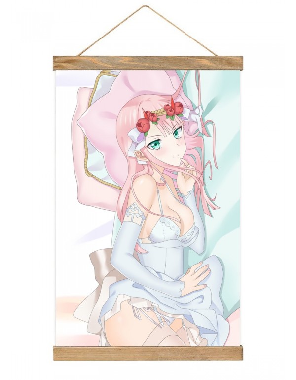 Billig Japanese Wall Banner Darling In The Franxx Zero Two 2 Anime Wall Scroll Posters 40x60cm(23.6x15.7in)