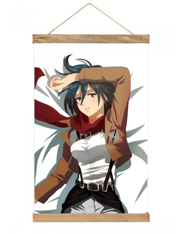 Schnäpche Japanese Wall Banner Attack On Titan Armin Arlert Mikasa Ackerman Anime Wall Scroll Posters 40x60cm(23.6x15.7in)