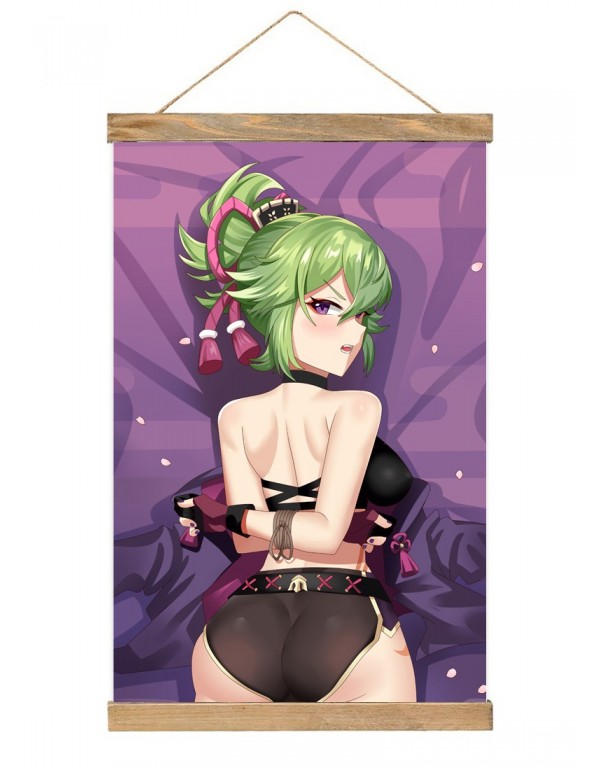 Mode Japanese Wall Banner Genshin Impact Kuki Shinobu Anime Wall Scroll Posters 40x60cm(23.6x15.7in)