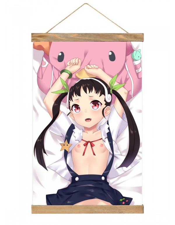 Willkommen Japanese Wall Banner Bakemonogatari Mayoi Hachikuji Anime Wall Scroll Posters 40x60cm(23.6x15.7in)