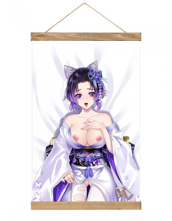 2023 Japanese Wall Banner Demon Slayer Kimetsu No Yaiba Kochou Shinobu Anime Wall Scroll Posters 40x60cm(23.6x15.7in)