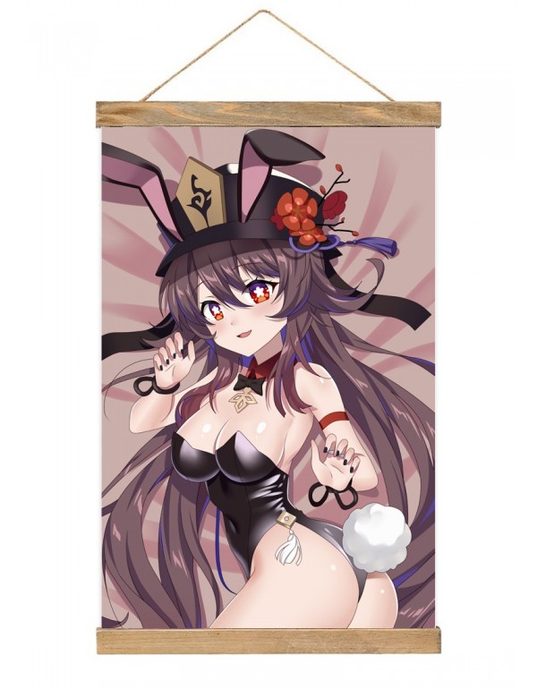 Günstig Japanese Wall Banner Genshin Impact Hutao Anime Wall Scroll Posters 40x60cm(23.6x15.7in)