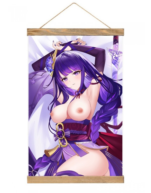 Dauerhaft Japanese Wall Banner Genshin Impact Raiden Shogun Baal Anime Wall Scroll Posters 40x60cm(23.6x15.7in)