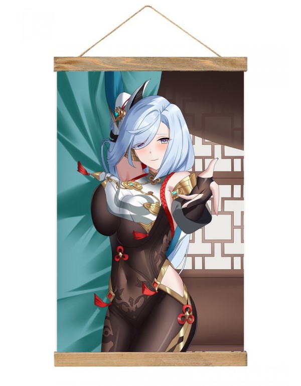 Prämie Japanese Wall Banner Genshin Impact Shenhe Anime Wall Scroll Posters 40x60cm(23.6x15.7in)