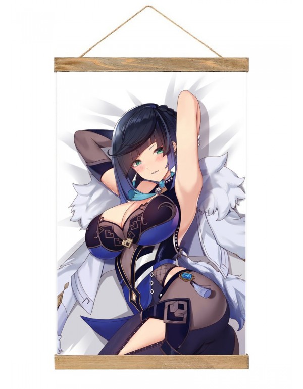 Willkommen Japanese Wall Banner Genshin Impact Yelan Anime Wall Scroll Posters 40x60cm(23.6x15.7in)