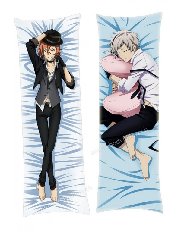 Chuuya Nakahara and Atsushi Nakajima Bungou Stray Dogs Dakimakura Japanese Hugging Body Kissenbezüge Animes